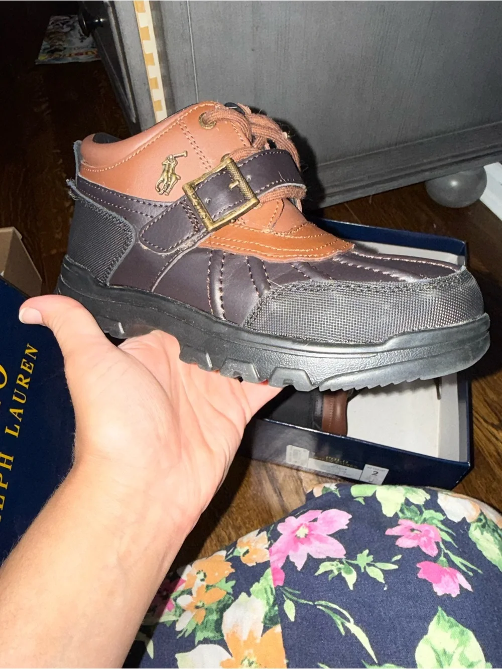 Polo by Ralph Lauren Brown and Black Kids Rugged Lace-Up Boots